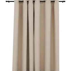 vidaXL Rideau occultant Aspect de lin avec œillets Beige 290x245 cm