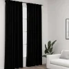 vidaXL Rideaux occultants aspect lin avec crochets 2pcs Noir 140x225cm
