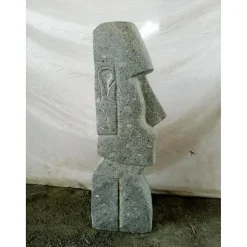 Visage moaï allongé en pierre 60 cm