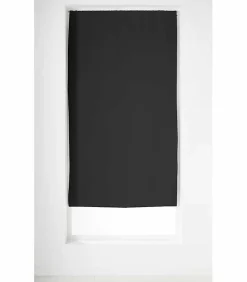Vitrage occultant uni noir - 90x210cm - Noir