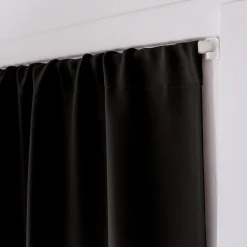 Vitrage occultant uni noir - 90x210cm - Noir