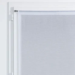 Vitrage tamisant Huka coloris blanc-gris H.120 x l.60cm