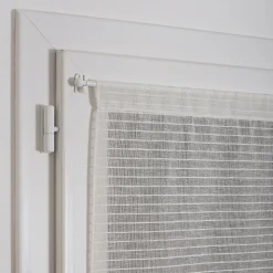 Vitrage tamisant rayures horizontales poly-lin passe-tringle Seraphine blanc H.120 x l.60cm Rocle