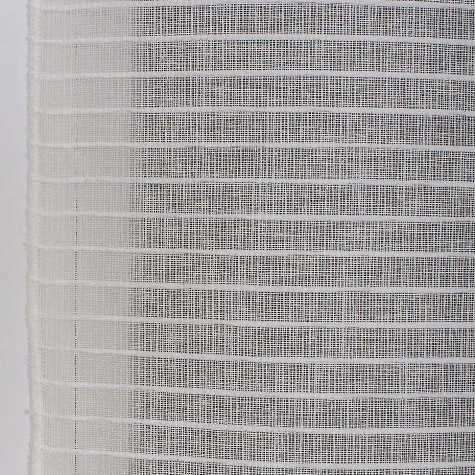 Vitrage tamisant rayures horizontales poly-lin passe-tringle Seraphine blanc H.90 x l.45cm Rocle