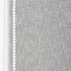 Vitrage tamisant uni avec bande de petits cœurs passe-tringle Mélodie blanc H.160 x l.60cm Rocle