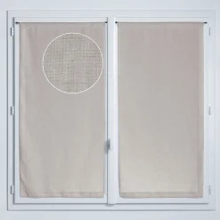 Vitrage tamisant uni poly-lin passe-tringle Gabin beige lin H.190 x l.70cm Rocle