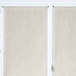 Vitrage tamisant uni poly-lin passe-tringle Gabin blanc H.190 x l.90cm Rocle
