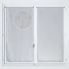 Vitrage tamisant uni poly-lin passe-tringle Gabin gris H.190 x l.90cm Rocle