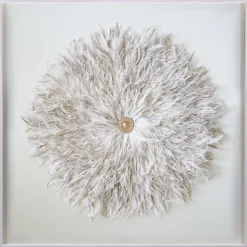 Vitrine décorative Plumes blanches L.60 x l.60 cm