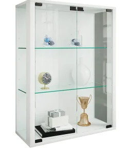 Vitrine murale Udina H. 80 x L. 60 x P. 25 cm Blanc
