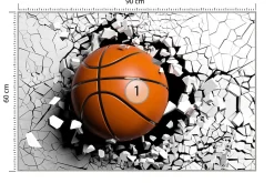 Vlieseline Papier Peint Photo BASKET-BALL Abstraction 3D Pour Chambre Enfants 90cm x 60cm
