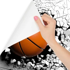 Vlieseline Papier Peint Photo BASKET-BALL Abstraction 3D Pour Chambre Enfants 90cm x 60cm