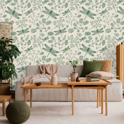 Vlieseline Papier Peint Photo LIBELLULE Fleurs Feuilles Pour Chambre