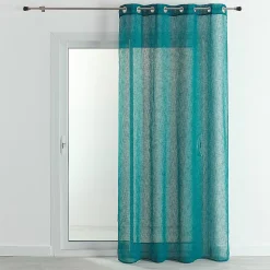 Voilage - Effet lin fluide (140x240 cm - Bleu Paon)