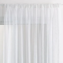 Voilage - Effet lin à galon fronceur (240x240 cm - Blanc)