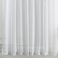Voilage - Effet lin à galon fronceur (140x240 cm - Blanc)