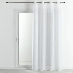 Voilage - Effet lin chiné (140x180 cm - Blanc)