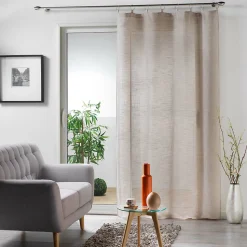 Voilage à anneaux 140 x 240 cm Voile tissé Milza Noisette