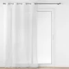 Voilage à Œillets 140 x 240 cm Voile Sablé Brodé Métallisé Félicia Blanc