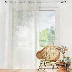 Voilage à œillets 140 x 240 cm Voile sablé Lissea Naturel