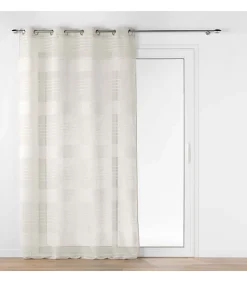Voilage à œillets effet lin tissé - 140x240cm - Lin