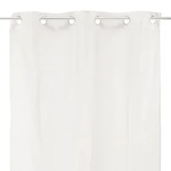 Voilage à œillets en coton blanc 105x250