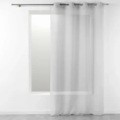 Voilage à Œillets Grande Hauteur 140 x 280 cm Étamine Crash Telma Gris