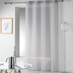 Voilage à Œillets Grande Hauteur 140 x 280 cm Étamine Crash Telma Gris