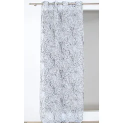 Voilage à œillets Honduras feuillage exotique marron camel L.240 x l.140cm Rocle