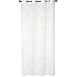 Voilage à œillets imprimé feuillage blanc L.240 x l.140cm Dylrev