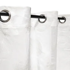 Voilage à œillets imprimé gomme blanc L.240 x l.140cm Dylrev