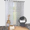 Voilage à œillets imprimé gomme gris L.240 x l.140cm Dylrev