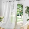 Voilage à œillets métal 140 x 240 cm Luminette unie Luminea Blanc