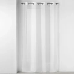 Voilage à œillets métal 140 x 240 cm Luminette unie Luminea Blanc