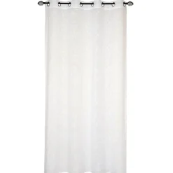 Voilage à œillets étamine broderie feuilles blanc L.240 x l.140cm Dylrev