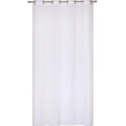Voilage à œillets étamine effet fils coupés blanc L.285 x l.240cm Dylrev