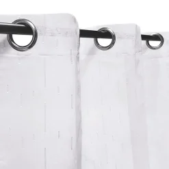 Voilage à œillets étamine effet fils coupés blanc L.240 x l.140cm Dylrev