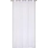 Voilage à œillets étamine effet fils coupés blanc L.240 x l.240cm Dylrev