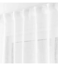 Voilage à passants cachés effet lin tissé 140x240cm - 140x240cm - Blanc