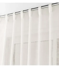 Voilage à passants cachés effet lin tissé 140x240cm - 140x240cm - Naturel