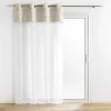 Voilage a oeillets 140 x 240 cm voile sablé + pompon Sundore