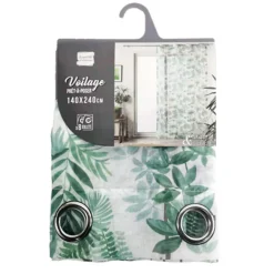 Voilage a oeillets 140 x 240 cm voile sablé imprimé Amazonia Vert