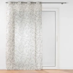 Voilage a oeillets 140 x 240 cm voile sablé imprimé Alma Naturel