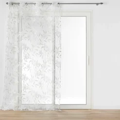 Voilage a oeillets 140 x 240 cm voile dévoré métallisé Dolia