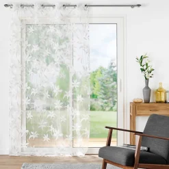 Voilage a oeillets 140 x 240 cm voile dévoré métallisé Dolia