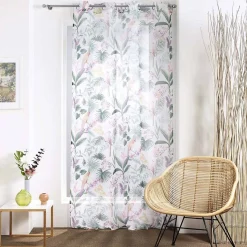 Voilage a oeillets 140 x 240 cm voile sablé imprimé Panis