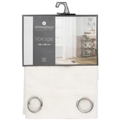Voilage Alla - lin - beige - 140x240 cm - Atmosphera