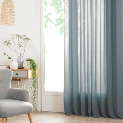 Voilage Ana - bleu orage - 140x240 cm - Atmosphera
