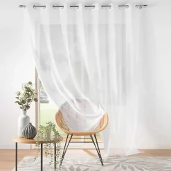 Voilage blanc fluide transparent (240x240 cm - Blanc)