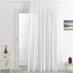 Voilage brodé cornely à galon fronceur (420x245 cm - Blanc)